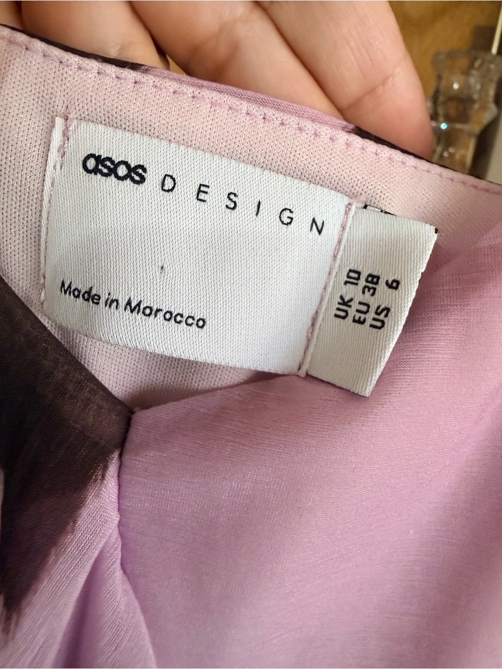 ASOS Lilac Abstract Print Ruffle Midi Dress Side Slit Y2K New Size 6 Fairycore - Picture 8 of 8